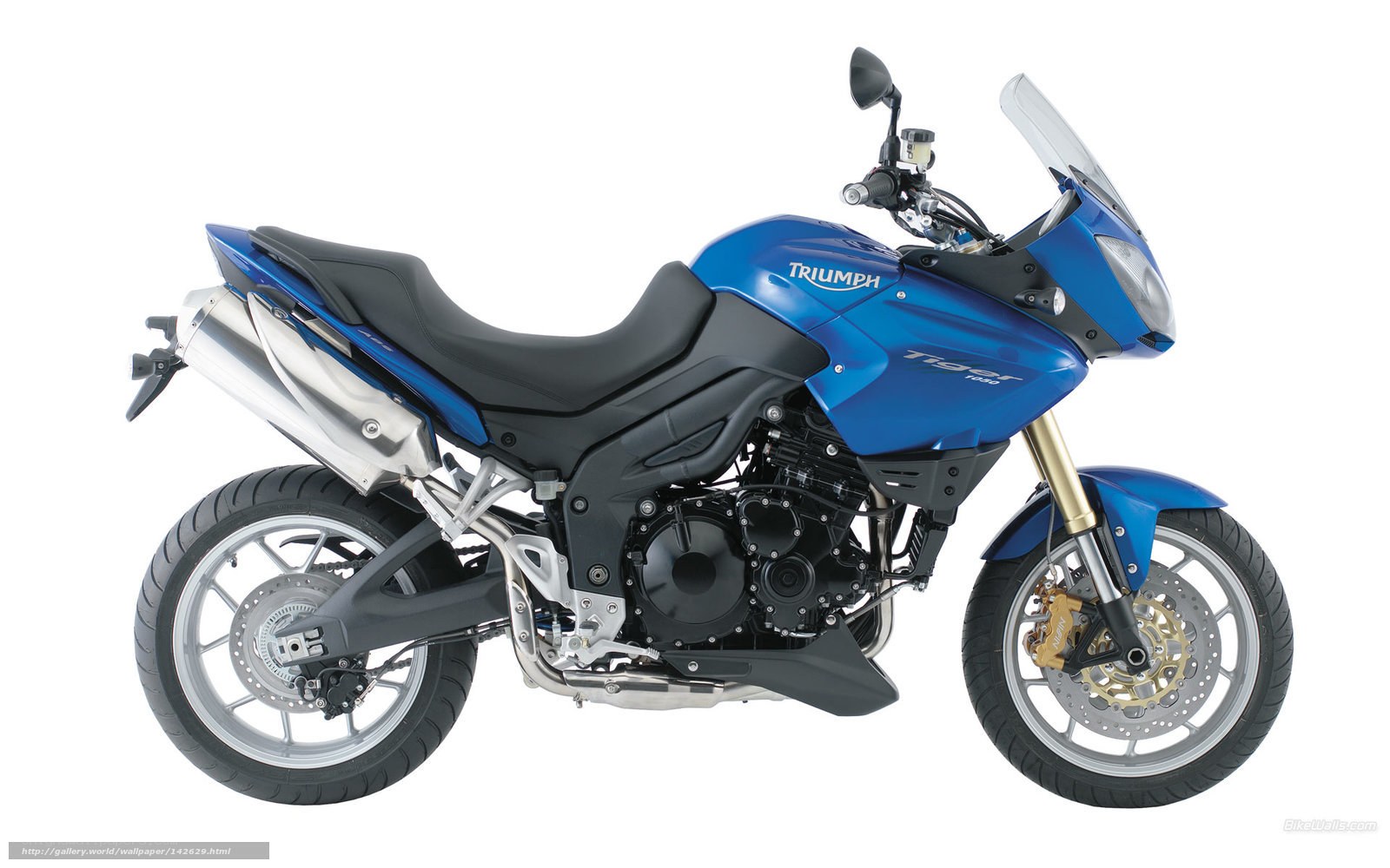 Blue Triumph Tiger 800 motorcycle