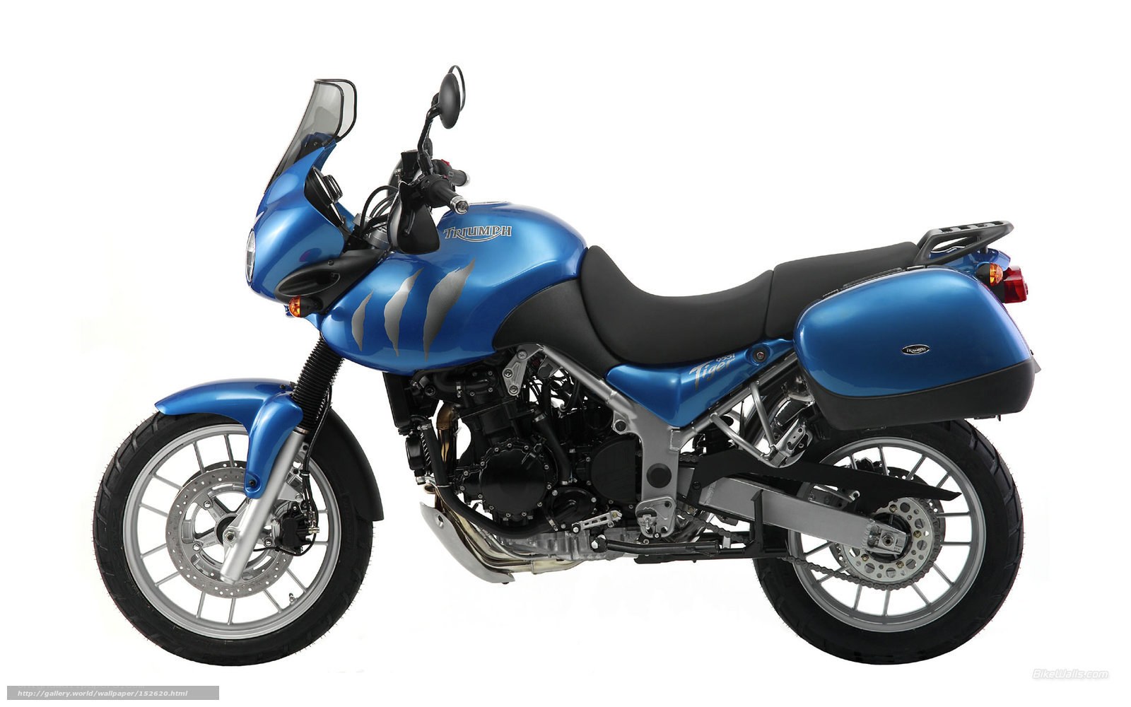 Blue Triumph Tiger motorcycle