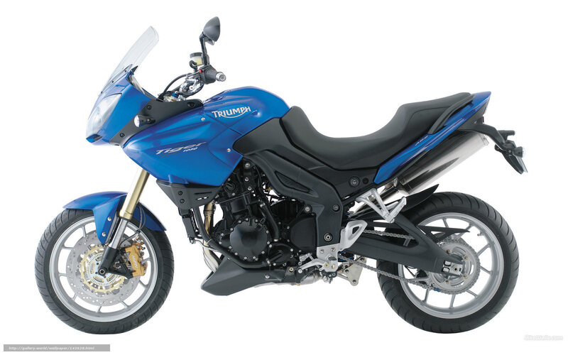 Blue Triumph Tiger Motorcycle — Neutral
