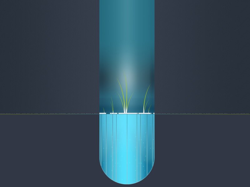 blue tube with grass