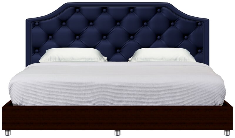 Blue Tufted Bed