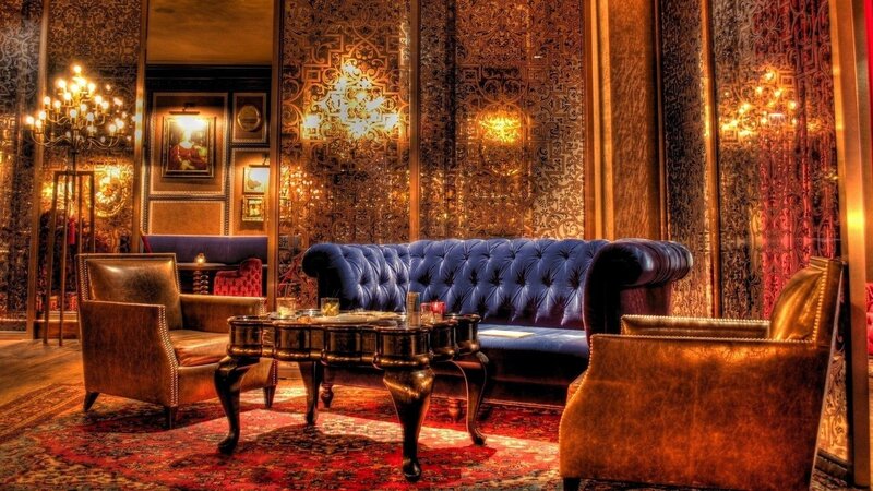 Blue Tufted Sofa — Luxurious