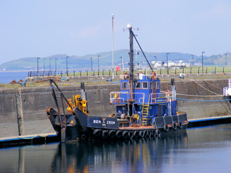 Blue Tugboat in Harbor