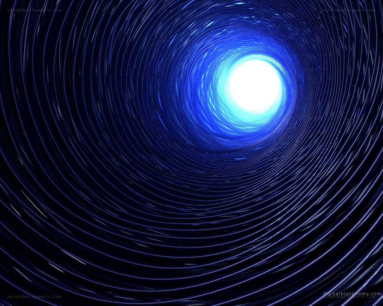 blue tunnel with bright light