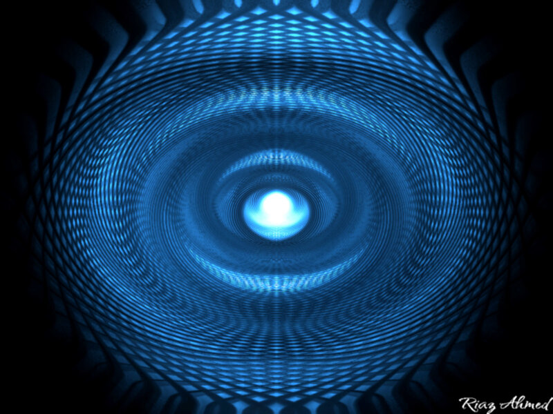blue tunnel with light