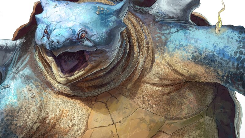 Blue Turtle Monster — Dramatic