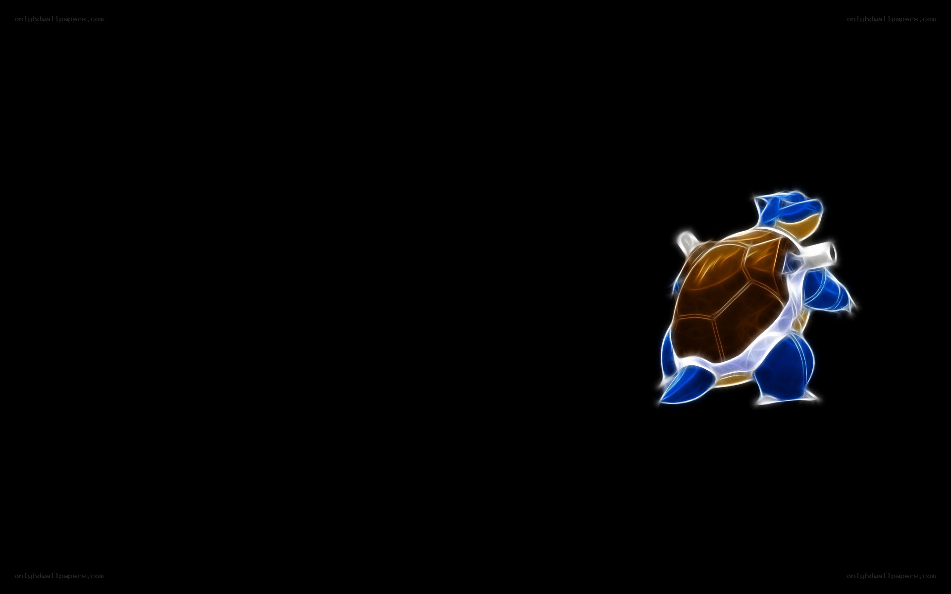 Blue turtle Pokémon glowing
