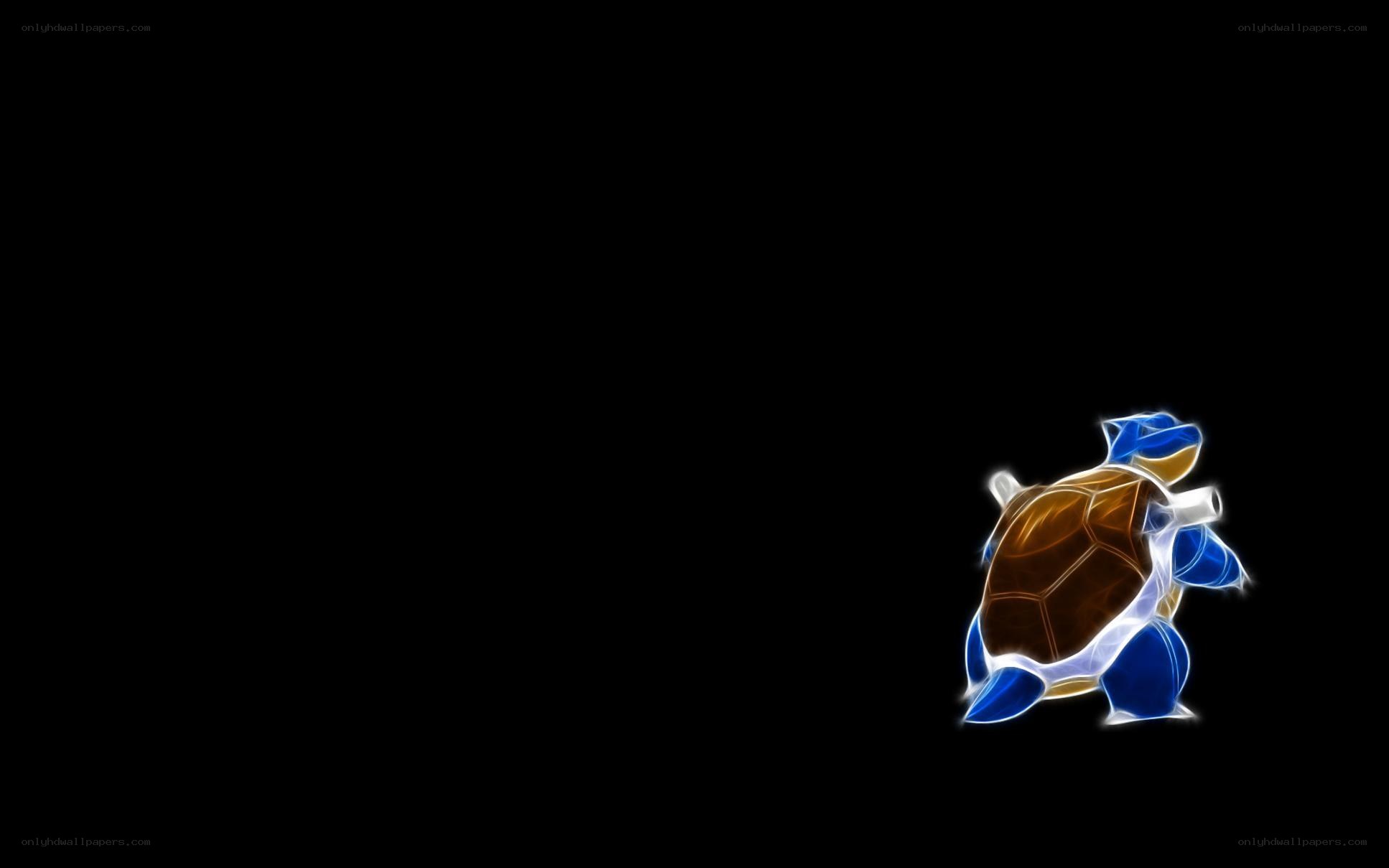 Blue turtle Pokémon glowing