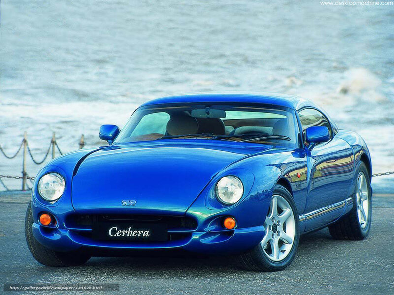 Blue TVR Cerbera sports car