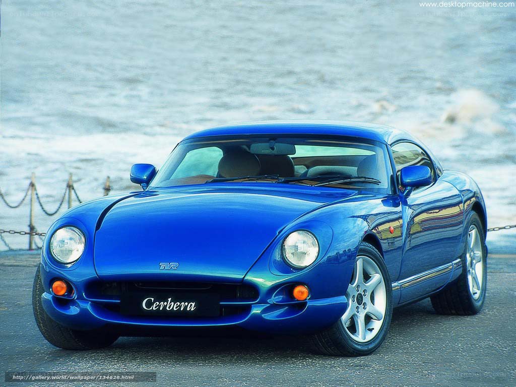 Blue TVR Cerbera sports car