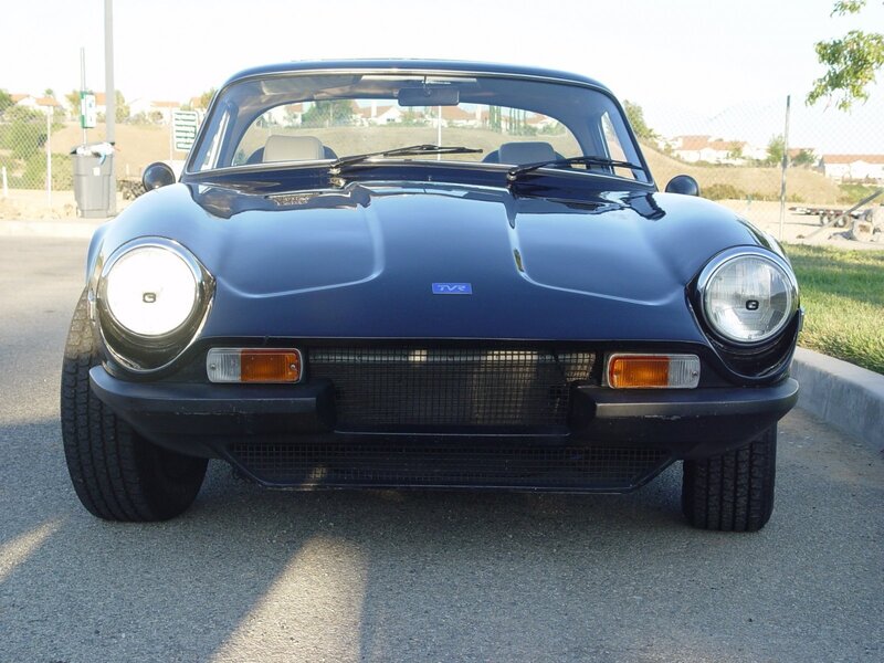 blue TVR sports car