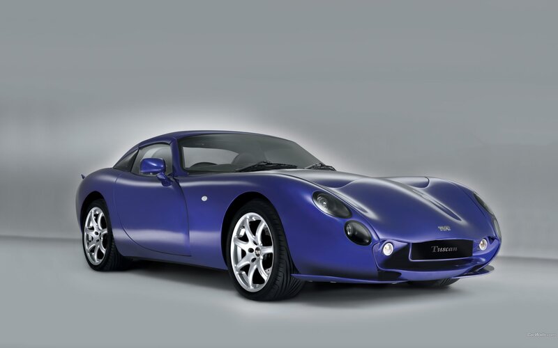 Blue TVR Tuscan sports car