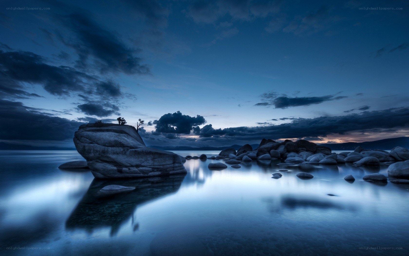Blue twilight at Lake Tahoe