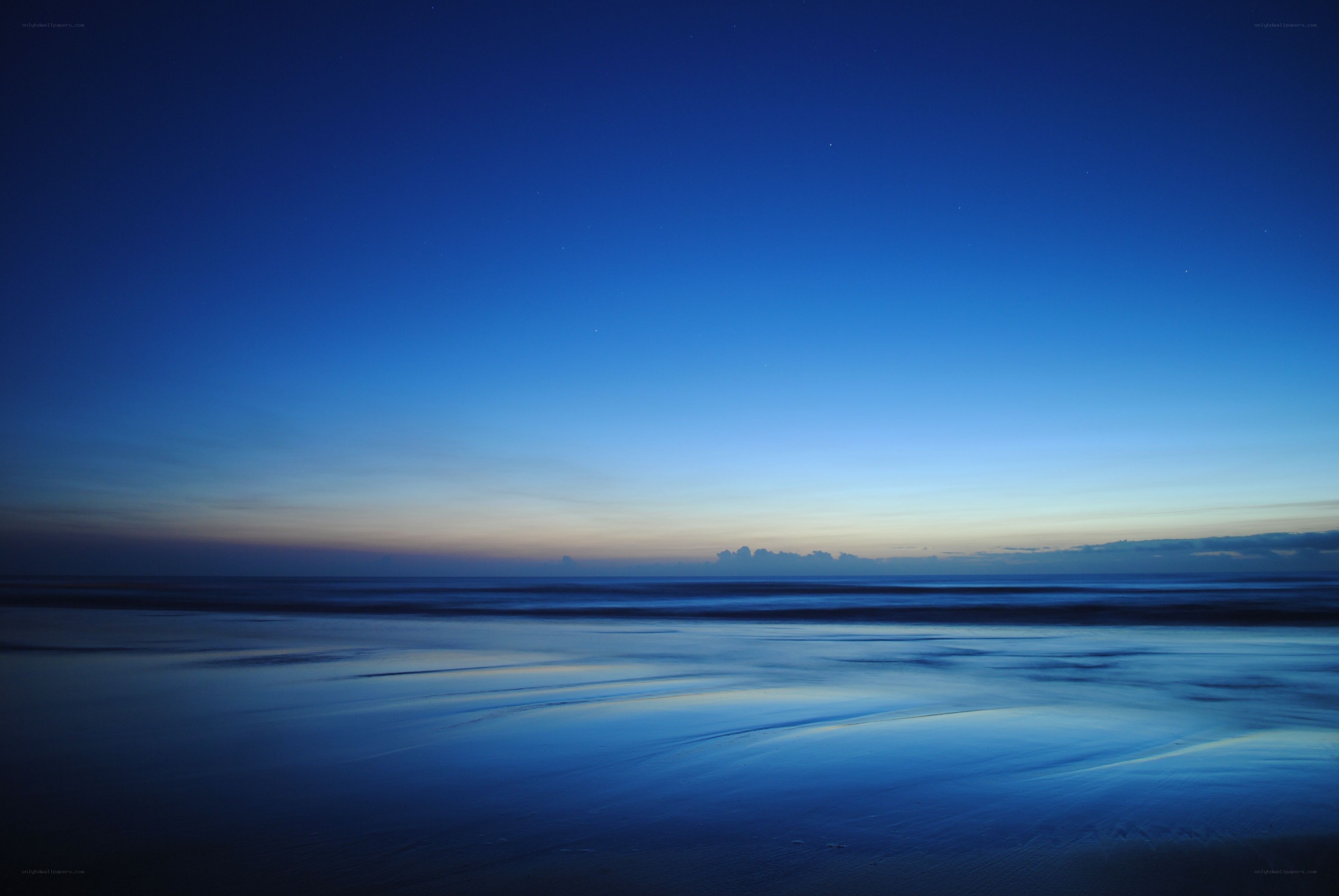 Blue twilight at the beach