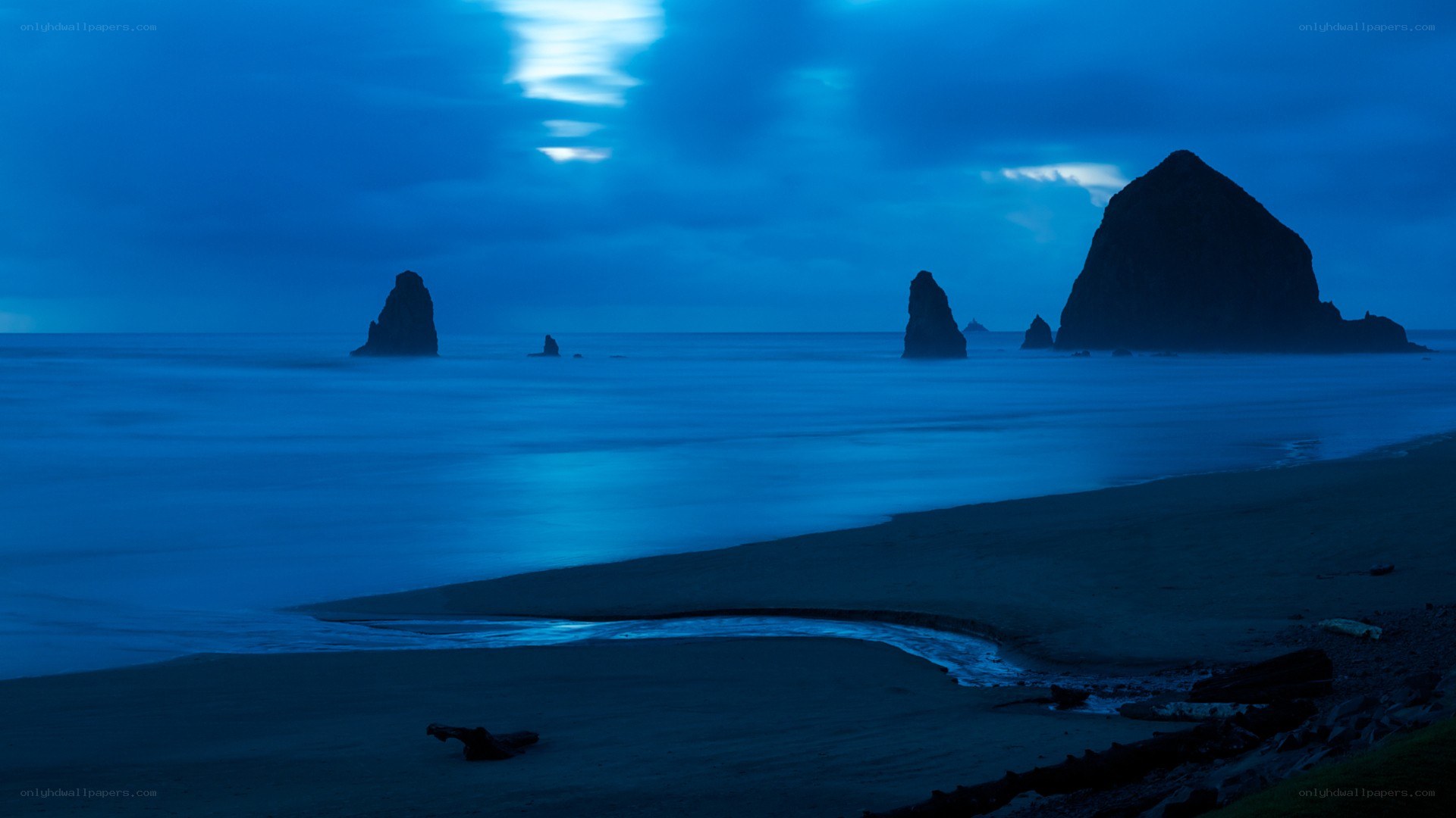 blue twilight at the beach