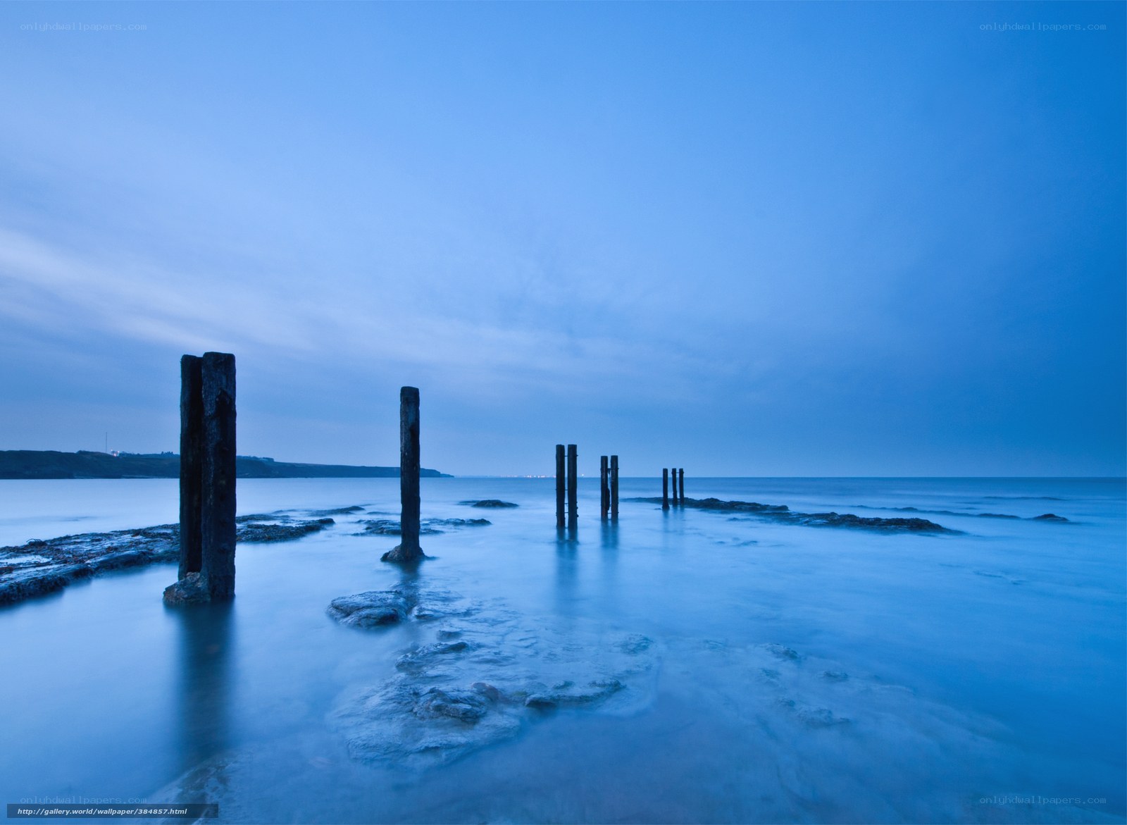 Blue twilight at the pier