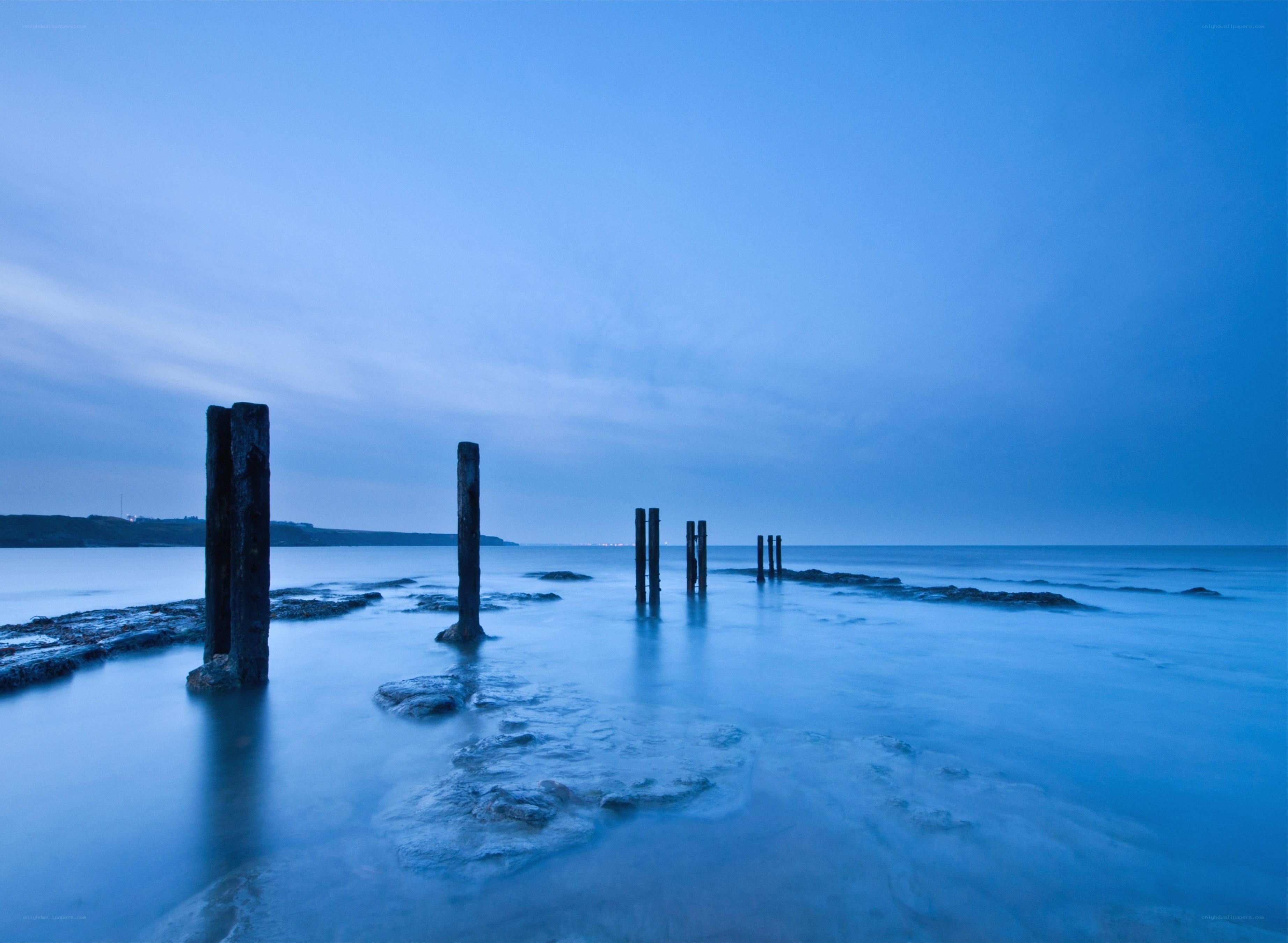 Blue twilight at the pier