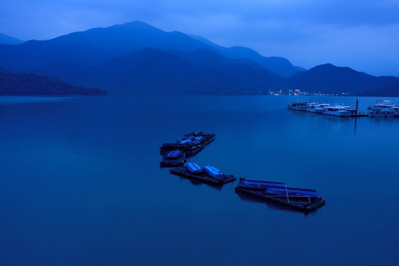 Blue twilight on a lake