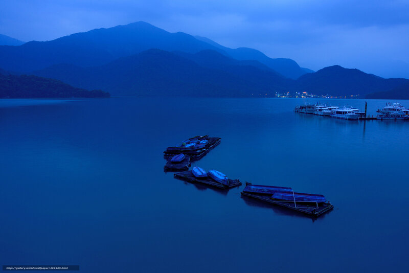 Blue twilight on a lake