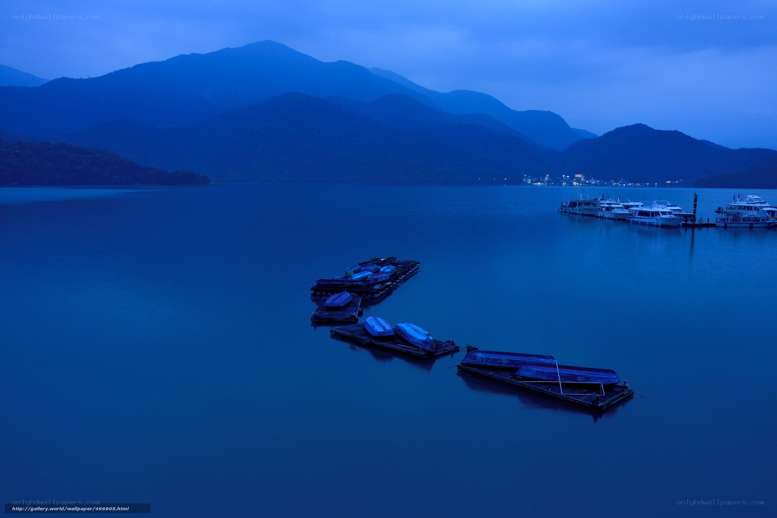 Blue twilight on a lake