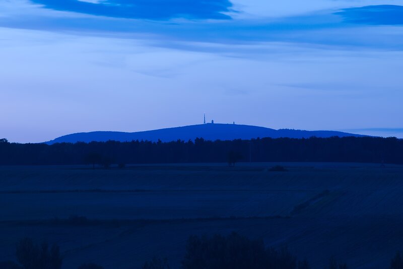 Blue twilight over a hill