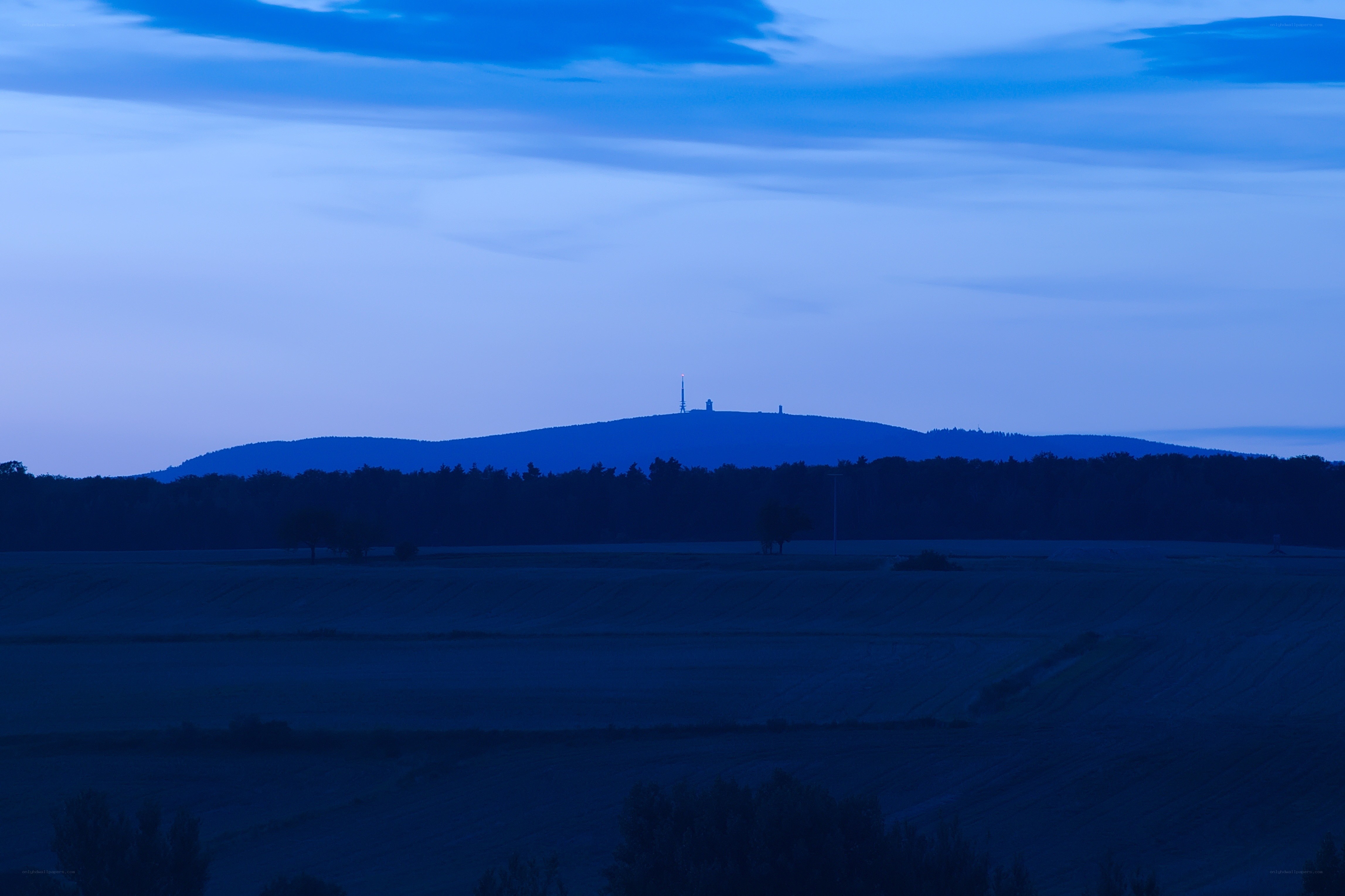 Blue twilight over a hill