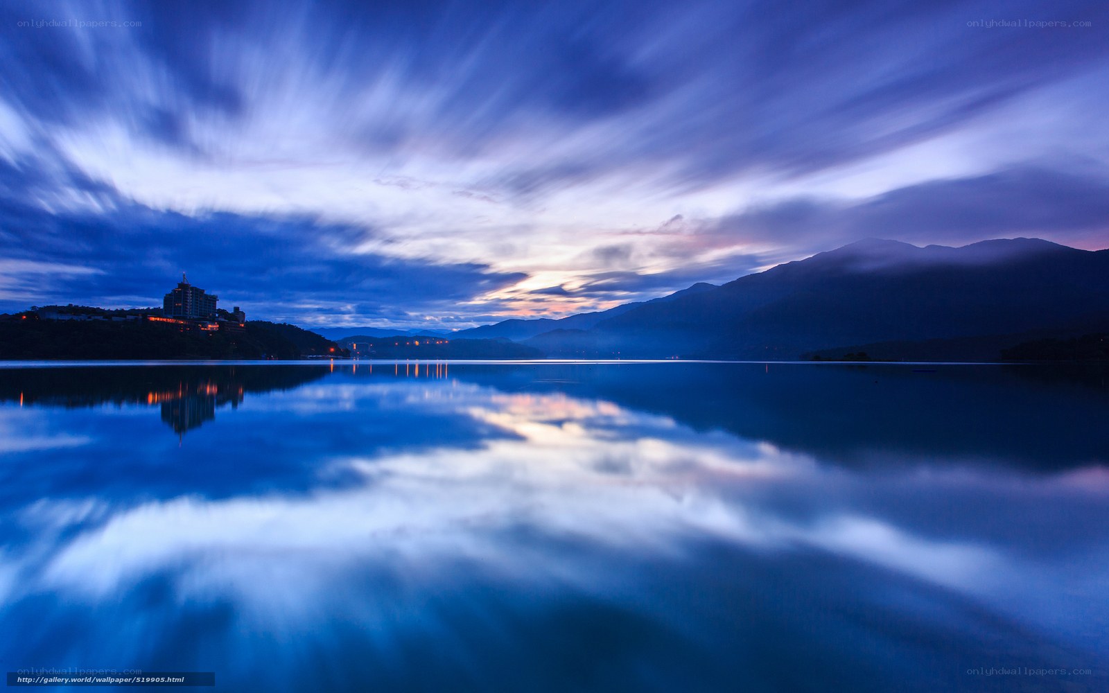 Blue twilight over a lake