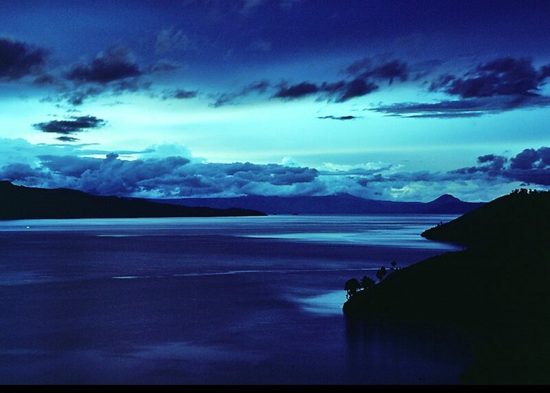 Blue twilight over a lake