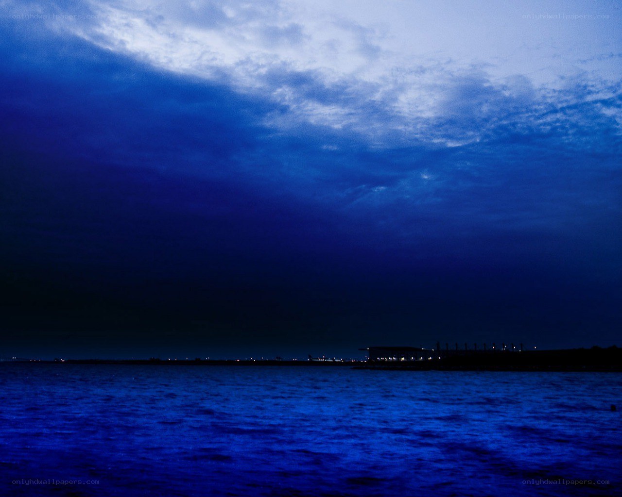 blue twilight over the water