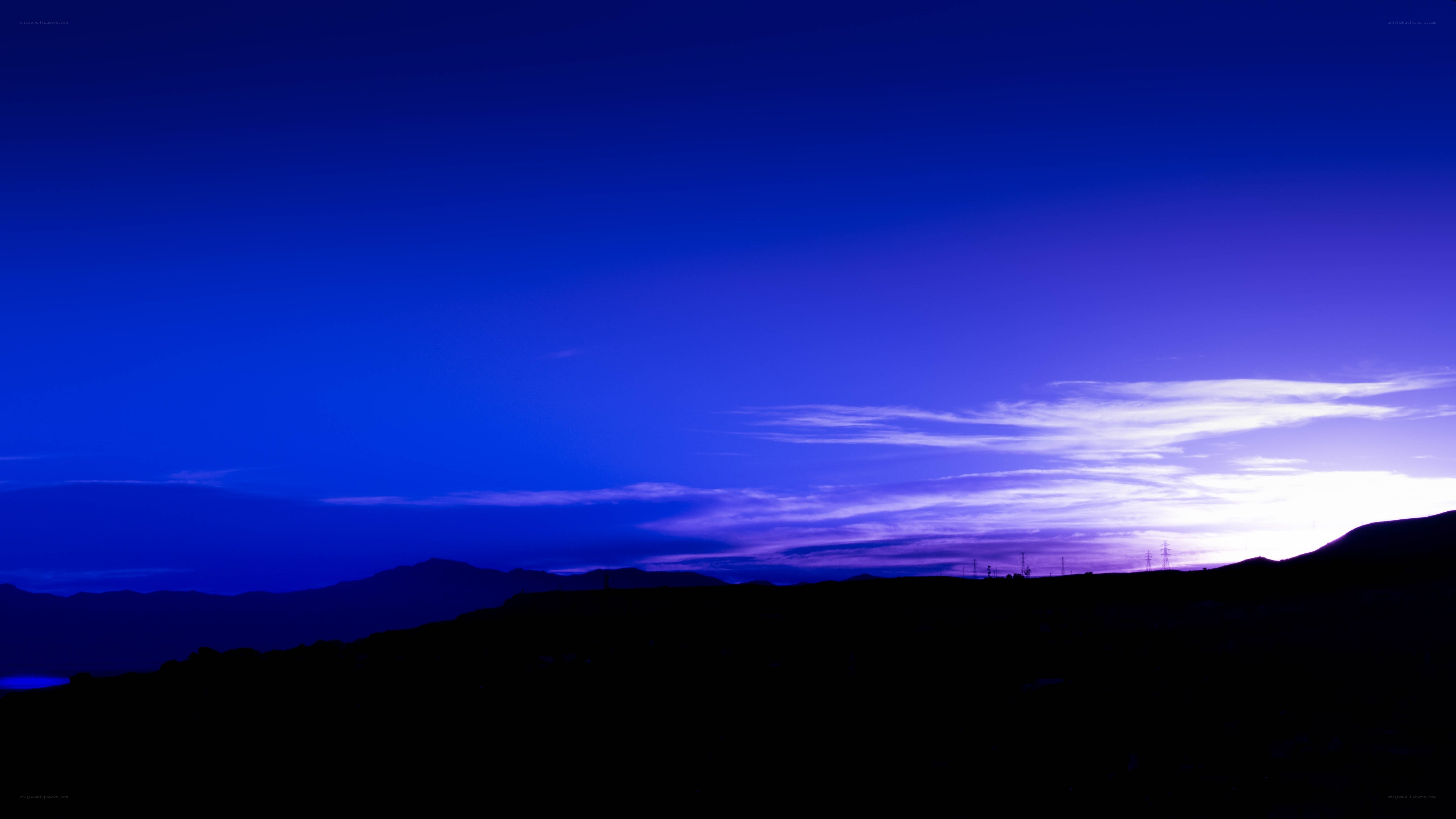 blue twilight sky over mountains