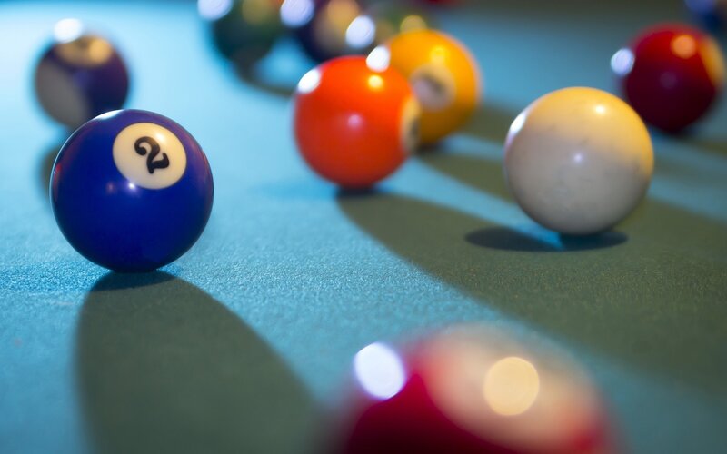 Blue Two Ball on Table