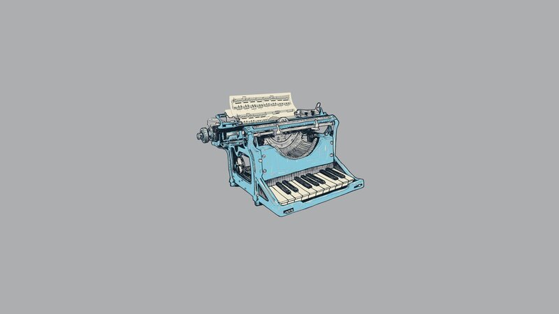 Blue Typewriter — Neutral