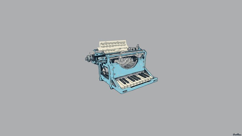 Blue Typewriter