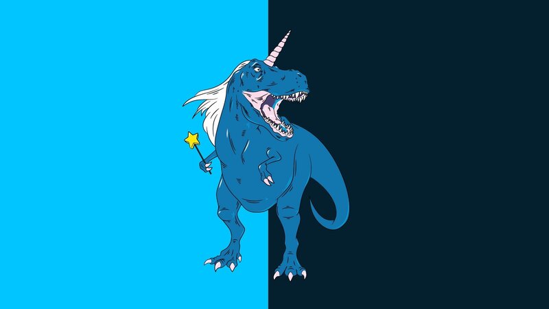 Blue Unicorn Dinosaur