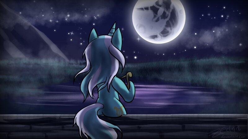 Blue Unicorn Pony — Purple, Serene, Night