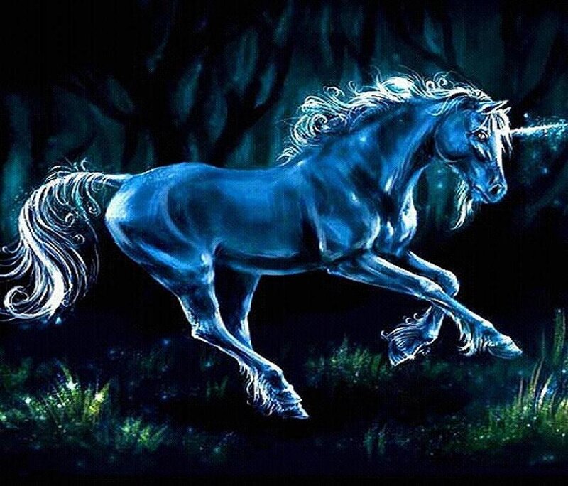 Blue Unicorn Running