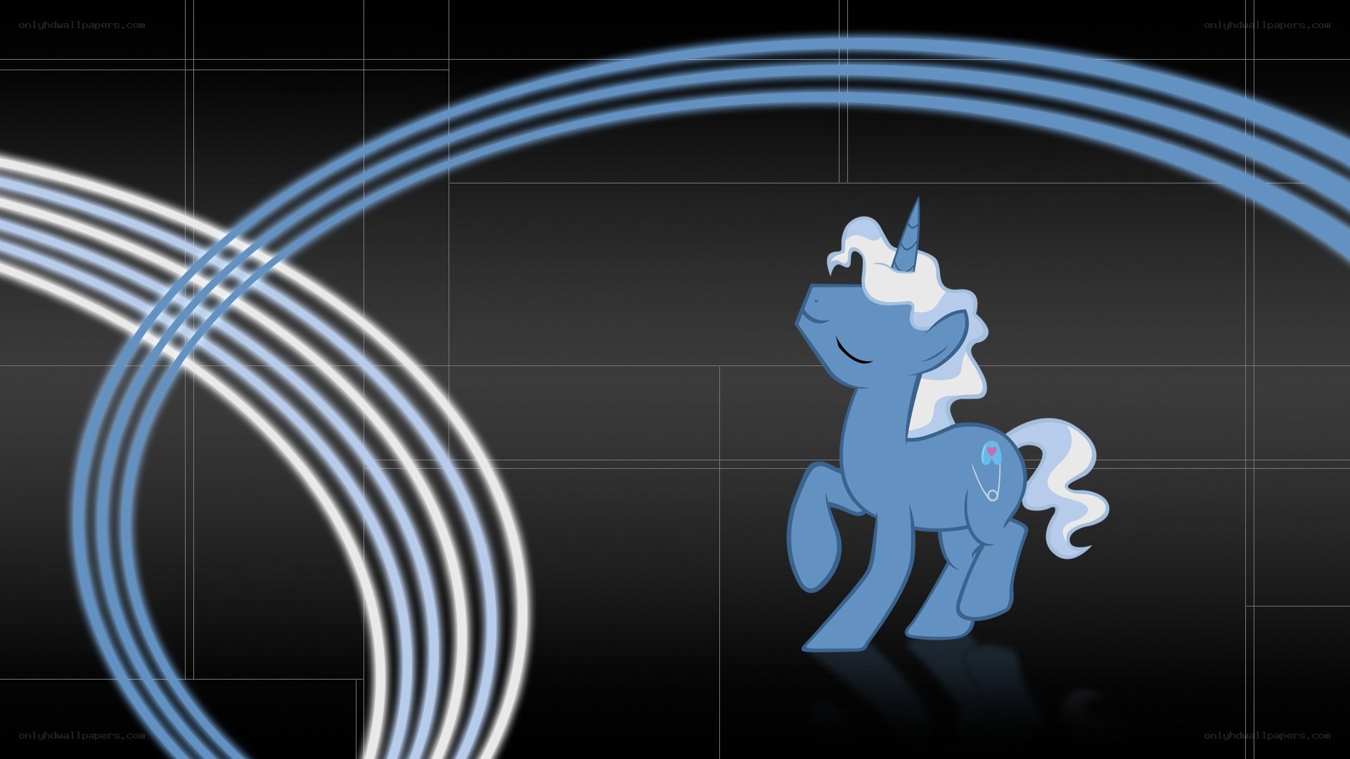 Blue unicorn with glowing lines