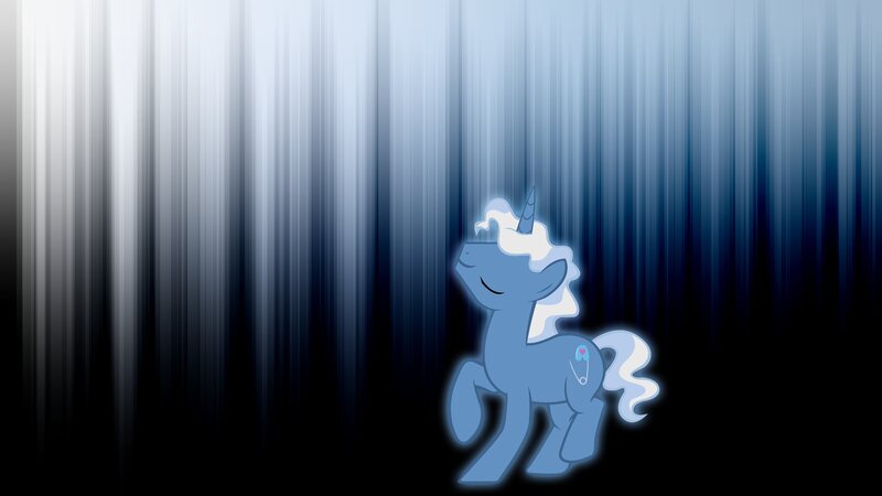 Blue unicorn with glowing mane