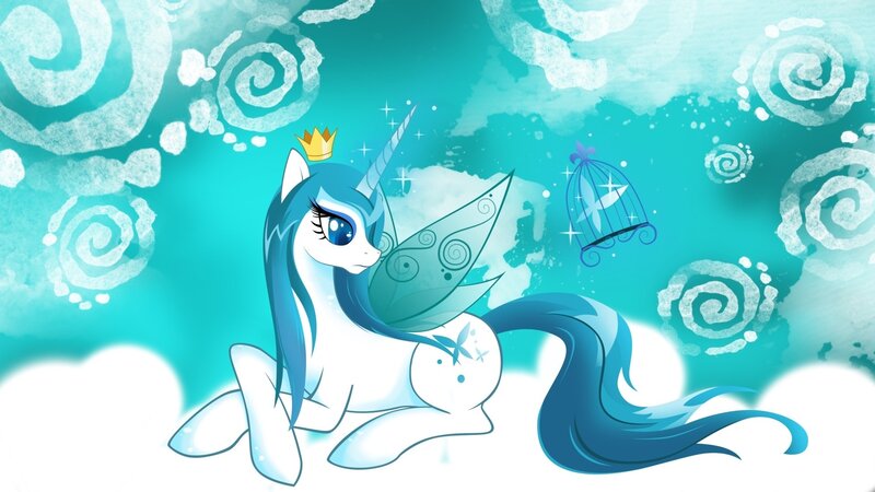 Blue Unicorn with Wings — Cyan
