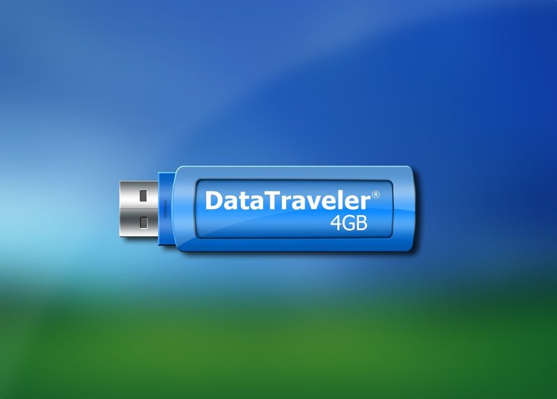 Blue USB flash drive