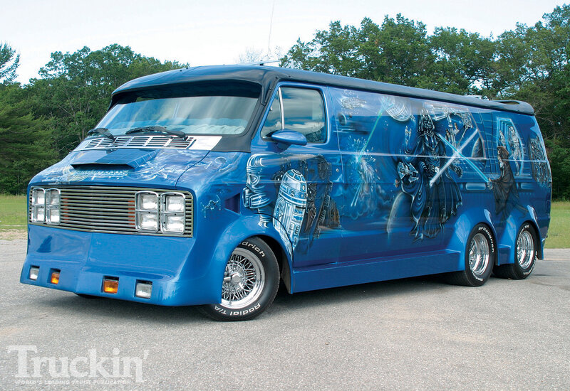 Blue Van with Star Wars Art