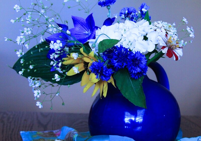 Blue Vase with Flowers — Calm