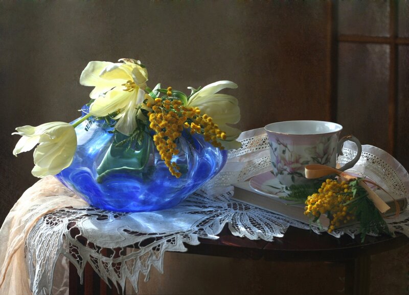 Blue Vase with Flowers — Serene