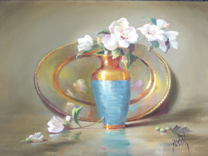 Blue Vase with Flowers