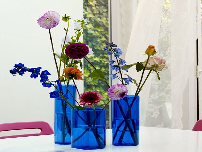Blue Vases with Flowers — Calm
