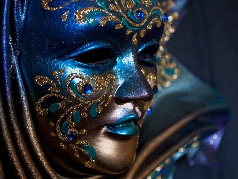 Blue Venetian Mask — Dramatic