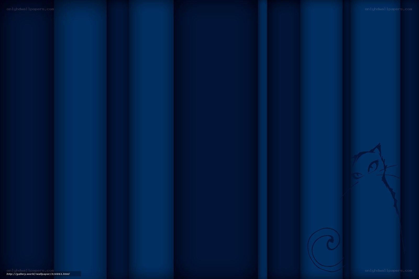 blue vertical stripes with cat silhouette