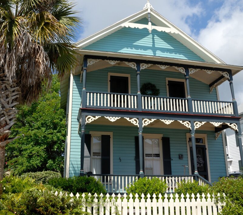 Blue Victorian House — Serene, Afternoon