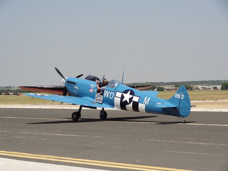 Blue Vintage Airplane — Calm, Afternoon