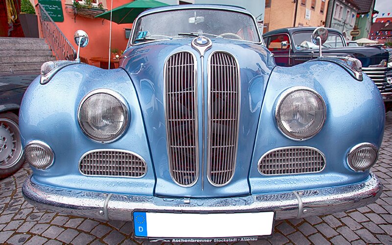 Blue Vintage BMW Car